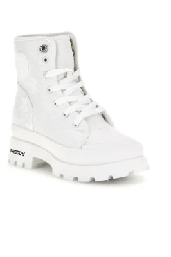 Anfibi bianchi platform tomaia ricamata S2617FY7691-FREDDY Online