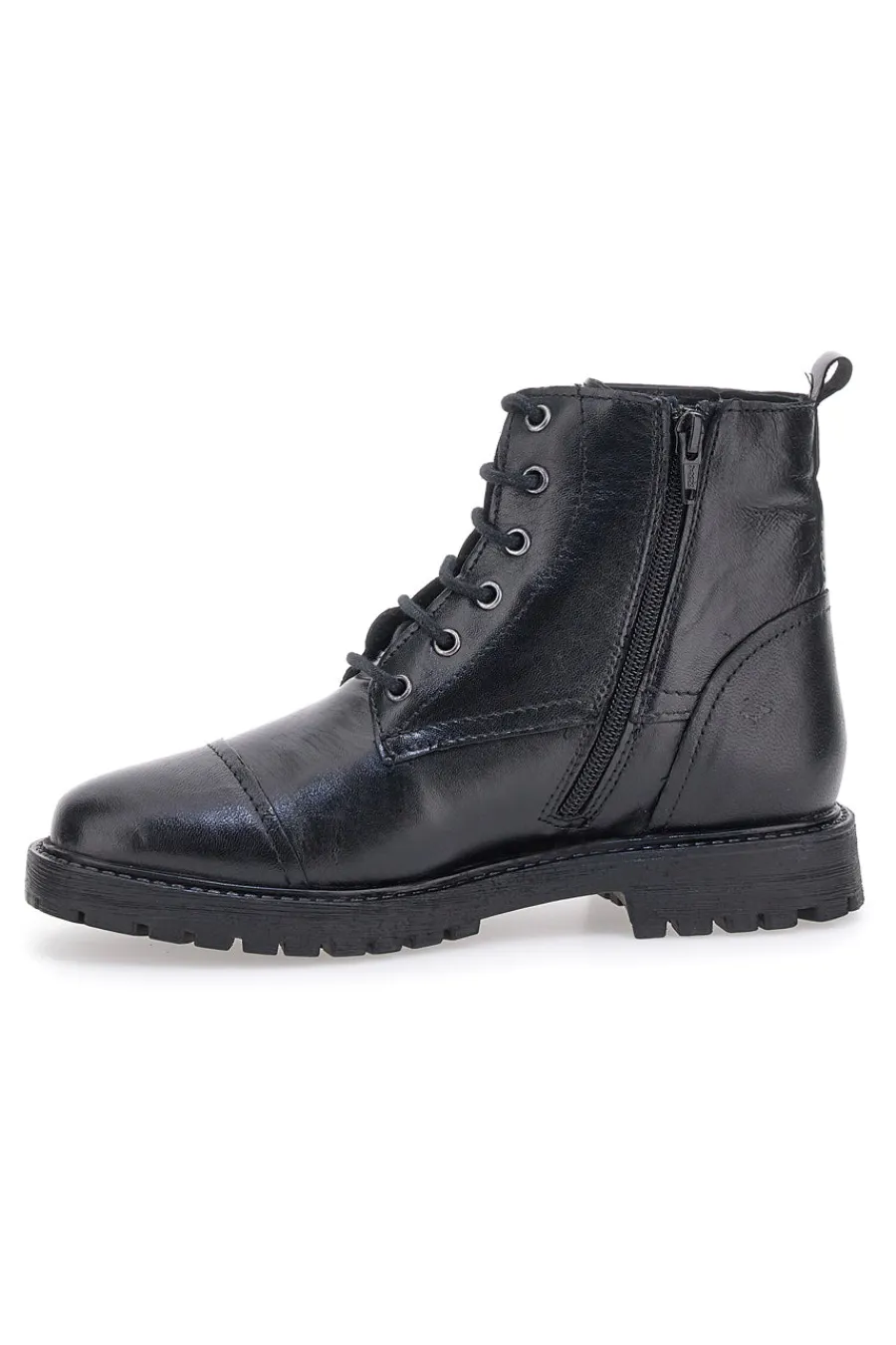 Anfibi Neri in vera pelle con borchie 503-PRIMA RIGA Discount