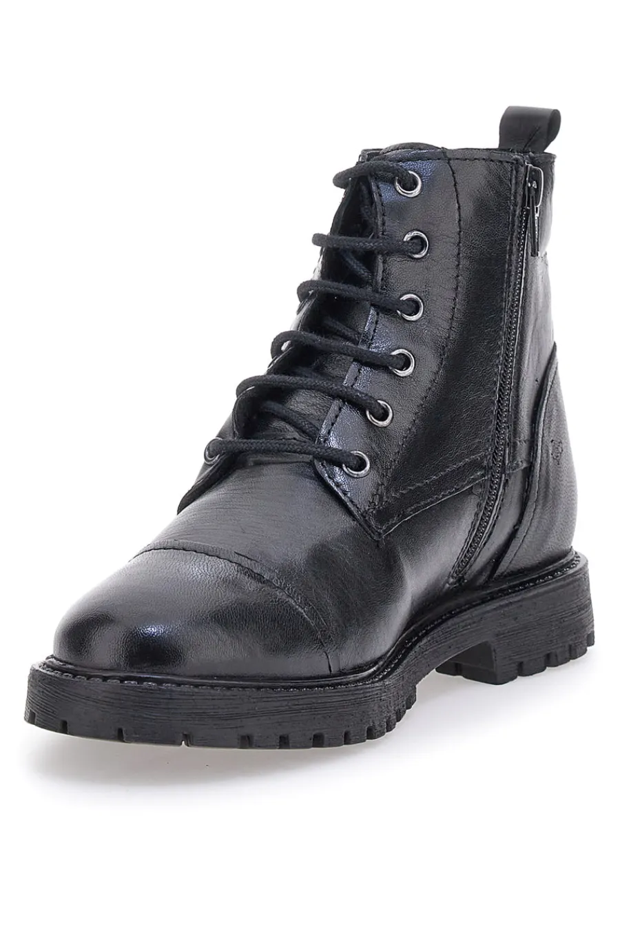Anfibi Neri in vera pelle con borchie 503-PRIMA RIGA Discount