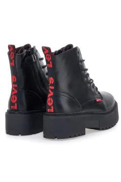 Anfibi neri platform con zip laterale e dettagli logati VCOO0021S-LEVI'S Discount