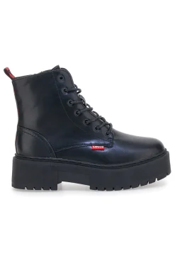 Anfibi neri platform con zip laterale e dettagli logati VCOO0021S-LEVI'S Discount