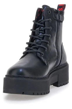 Anfibi neri platform con zip laterale e dettagli logati VCOO0021S-LEVI'S Discount