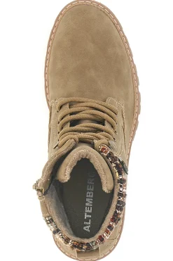 Anfibi con dettaglio tweed e suola carrarmato 4-ALTEMBERG Outlet