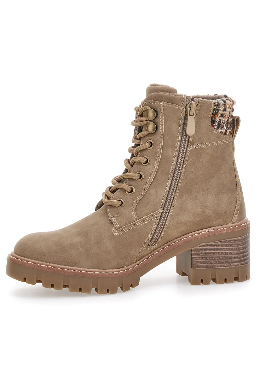 Anfibi con dettaglio tweed e suola carrarmato 4-ALTEMBERG Outlet