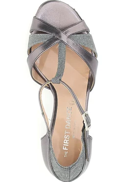 Anthrazitfarbene Tanzschuhe mit Riemen 4559-THE FIRST DANCE Online