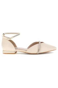 Ballerine beige a punta con cinturino Burani 51098C841-MARIELLA BURANI Online