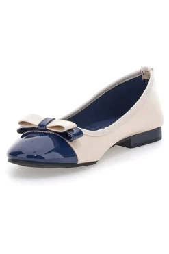 Ballerine beige e blu con fiocco IDE6292-THE FIRST