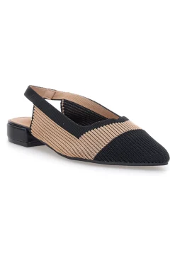 Ballerine beige e nere in tessuto con soletta morbida PRESZ11-THE FIRST Outlet