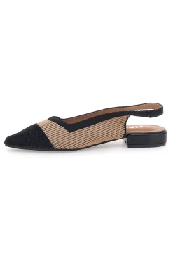 Ballerine beige e nere in tessuto con soletta morbida PRESZ11-THE FIRST Outlet