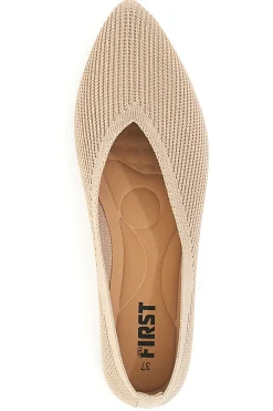 Ballerine beige in tessuto con soletta morbida PREA614-THE FIRST Discount