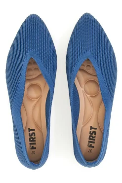 Ballerine blu in tessuto con soletta morbida PREA614-THE FIRST New