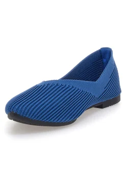 Ballerine blu in tessuto con soletta morbida PREA614-THE FIRST New