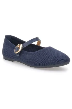 Ballerine blu in tessuto traforato con cinturino PRESZ41-THE FIRST Discount