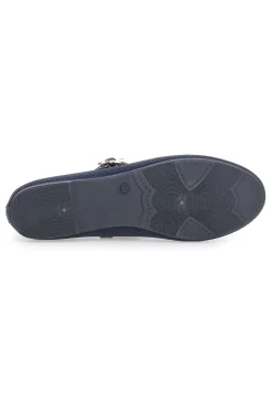 Ballerine blu in tessuto traforato con cinturino PRESZ41-THE FIRST Discount