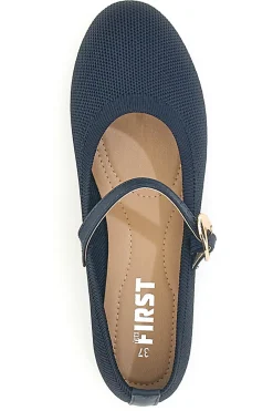 Ballerine blu in tessuto traforato con cinturino PRESZ41-THE FIRST Discount