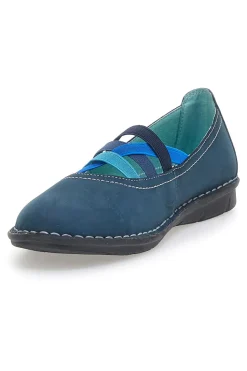 Ballerine blu in vera pelle con fasce elastiche 19840FRUIT-PRIMA RIGA