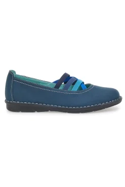 Ballerine blu in vera pelle con fasce elastiche 19840FRUIT-PRIMA RIGA