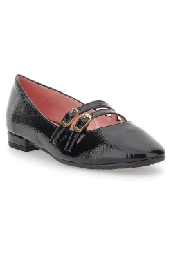 Ballerine in vernice nera a punto e doppio cinturino 3690-PITTARELLO GLAM Outlet