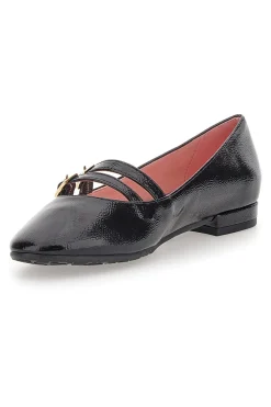 Ballerine in vernice nera a punto e doppio cinturino 3690-PITTARELLO GLAM Outlet