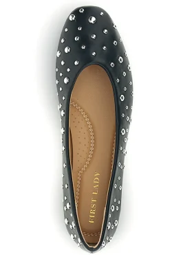 Ballerine nere con borchie P676-FIRST LADY Sale