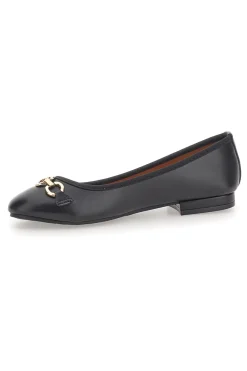 Ballerine Nere con Fibbia Decorativa Oro IDE172-THE FIRST Sale