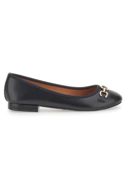 Ballerine Nere con Fibbia Decorativa Oro IDE172-THE FIRST Sale