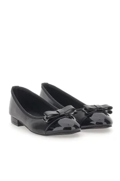Ballerine Nere con Punta Effetto Vernice e Fiocco Decorativo IDE6292-THE FIRST Sale