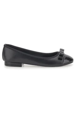 Ballerine Nere con Punta Effetto Vernice e Fiocco Decorativo IDE6292-THE FIRST Sale
