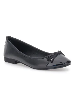 Ballerine nere con punta lucida e fiocco IDE1070-THE FIRST Hot