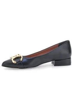 Ballerine nere con punta sfilata e catena oro 3313-PITTARELLO GLAM Clearance