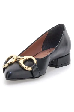 Ballerine nere con punta sfilata e catena oro 3313-PITTARELLO GLAM Clearance