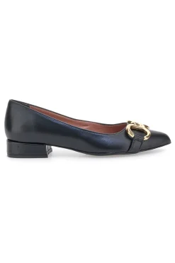 Ballerine nere con punta sfilata e catena oro 3313-PITTARELLO GLAM Clearance