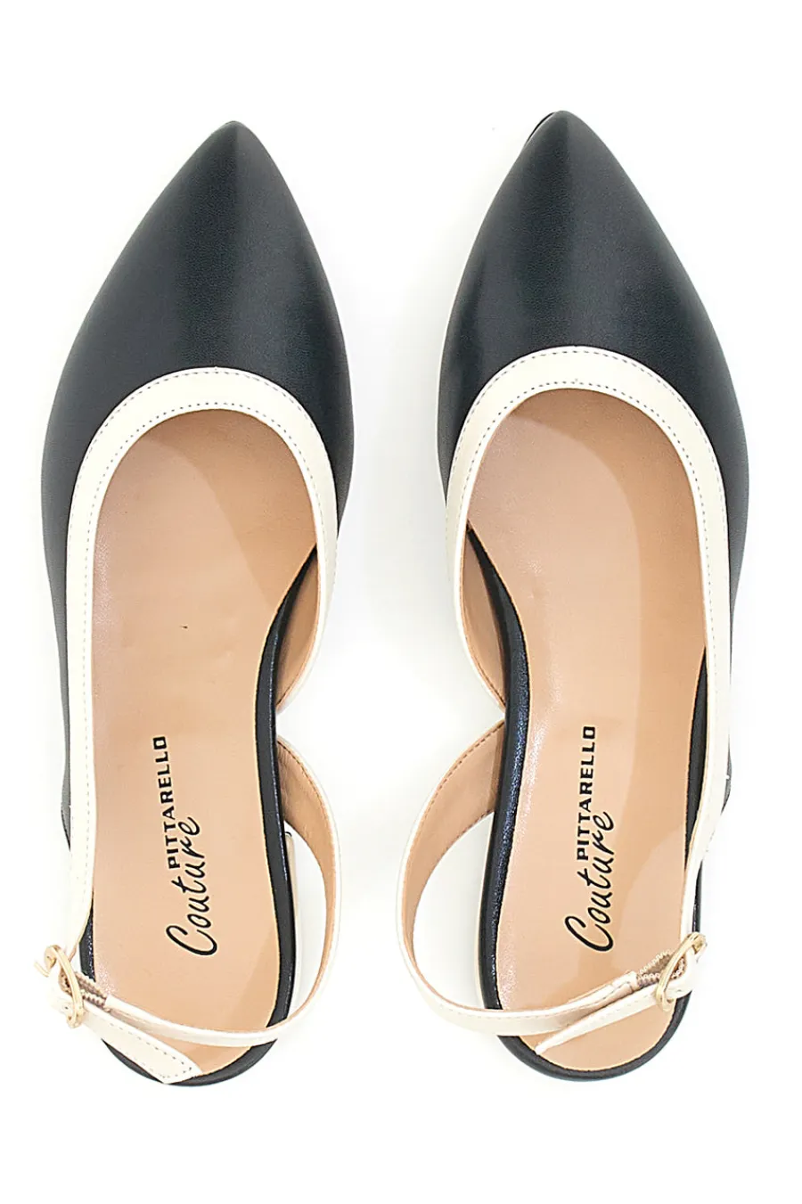 Ballerine Nere e Beige Con Cinturino Slingback 6011-PITTARELLO COUTURE Best