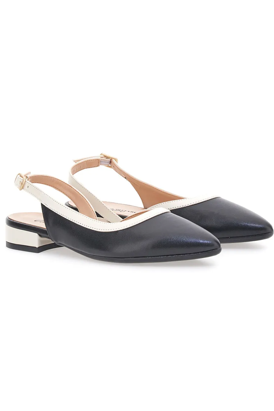Ballerine Nere e Beige Con Cinturino Slingback 6011-PITTARELLO COUTURE Best