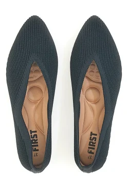 Ballerine nere in tessuto con soletta morbida PREA614-THE FIRST New
