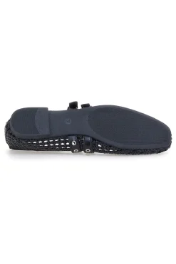Ballerine nere intrecciate con fibbie IDE12 da Donna-THE FIRST New