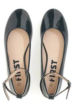 Ballerine nere vernice con cinturino alla caviglia IDE1075 da Donna-THE FIRST Sale