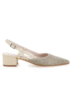 Ballerine Slingback Beige con Tomaia Intrecciata 3124-PITTARELLO GLAM New
