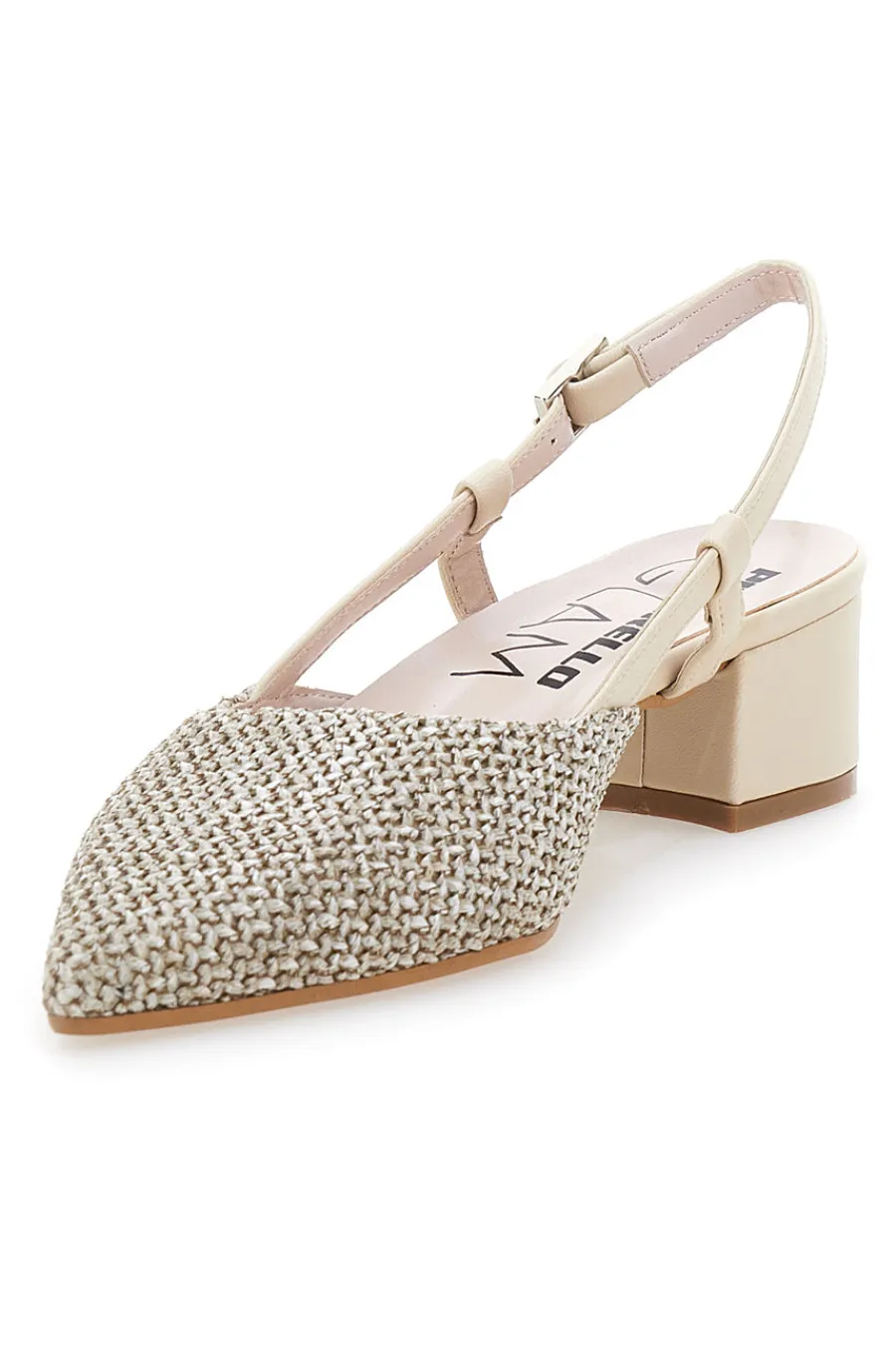 Ballerine Slingback Beige con Tomaia Intrecciata 3124-PITTARELLO GLAM New