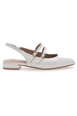 Ballerine Slingback Bianchi Effetto Vernice con Cinturini CMJ2405313-LE HAVRE PARIS Best