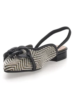Ballerine slingback nere con fiocco e punta a contrasto Me & Me D729H1-ME u0026 ME