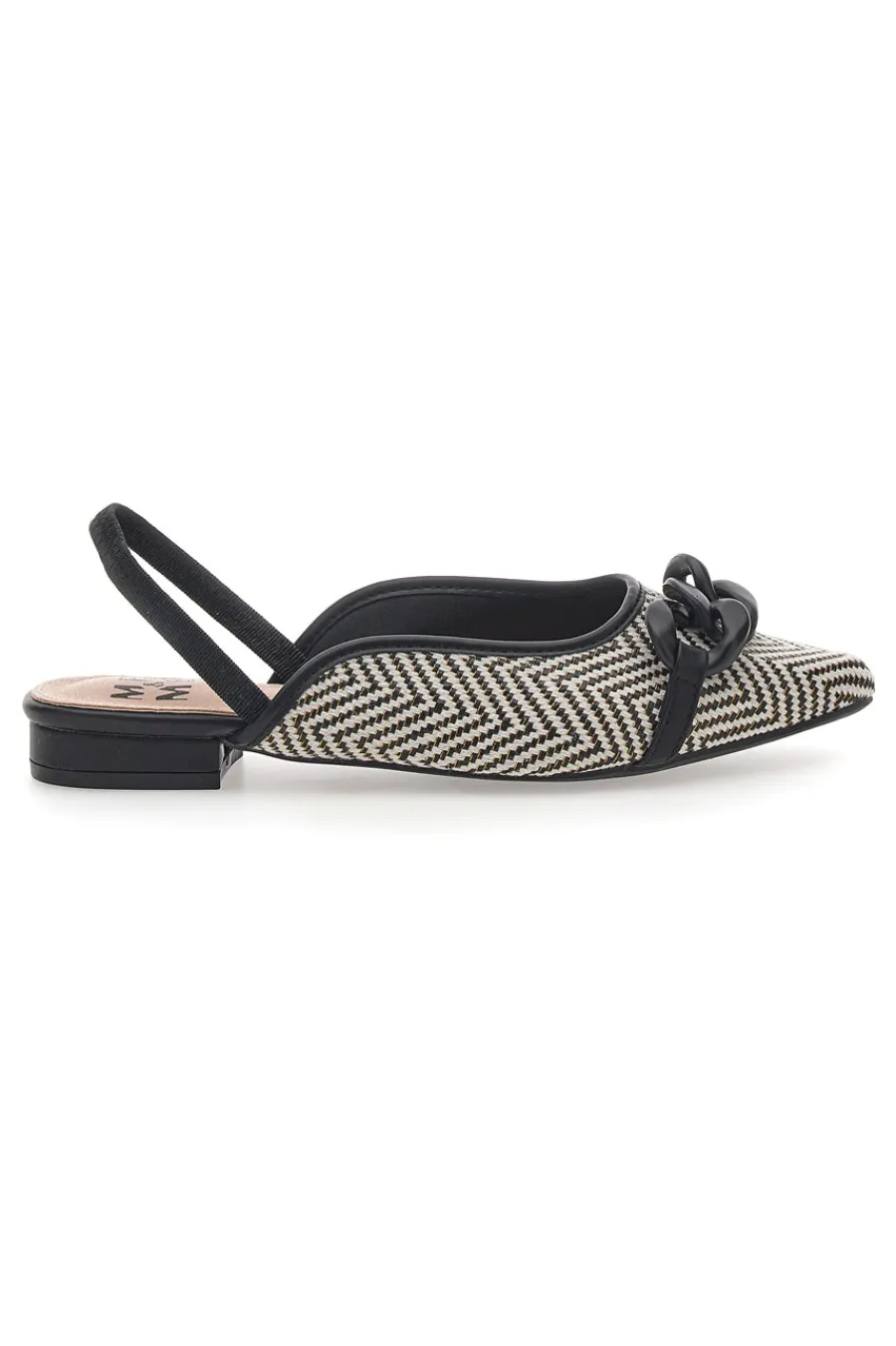 Ballerine slingback nere con fiocco e punta a contrasto Me & Me D729H1-ME u0026 ME