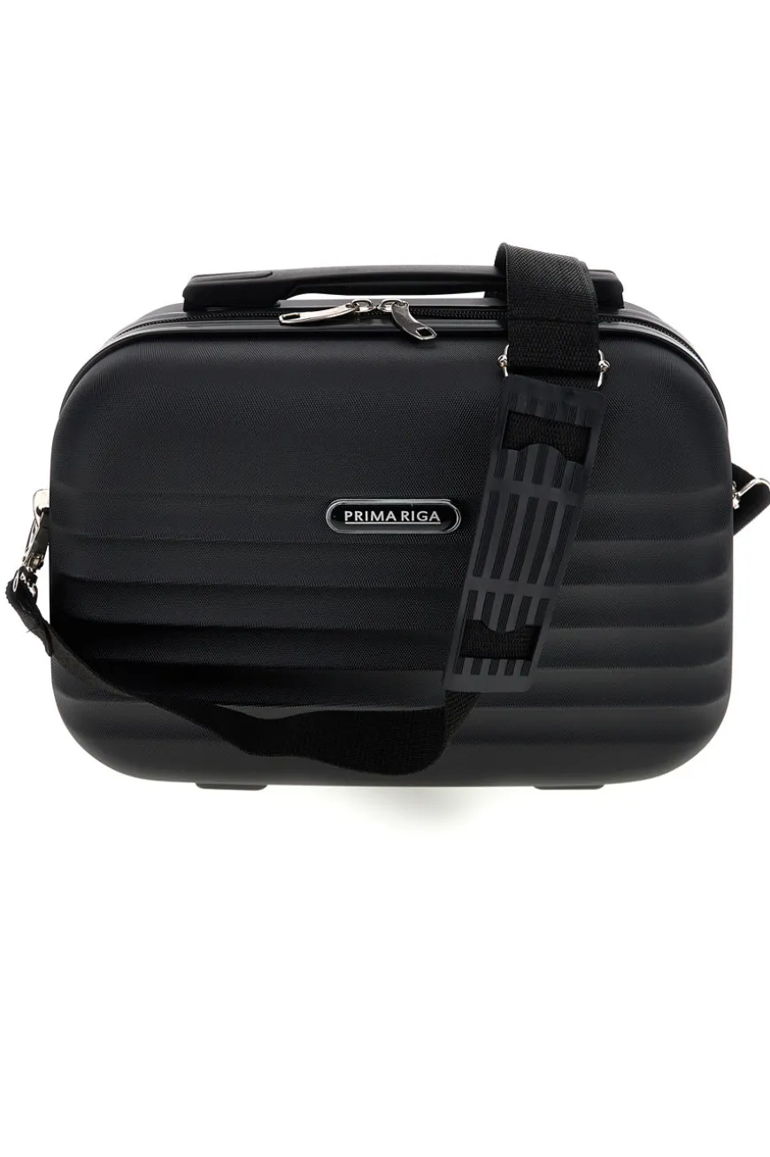 Beauty case nero rigido con tracolla Prima riga Pr194