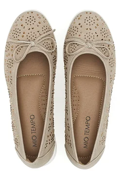 Ballerinas mit Glitter und dekorativer Schleife MINA362-MIO TEMPO Clearance