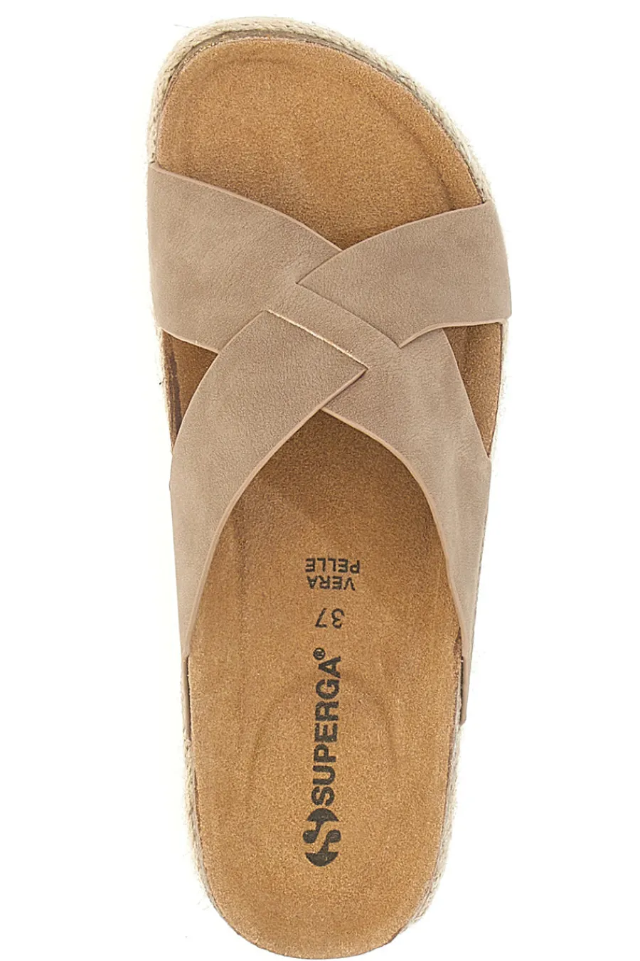 Hausschuhe mit gekreuzten Riemen und Ledersohle S11Y281-SUPERGA Hot