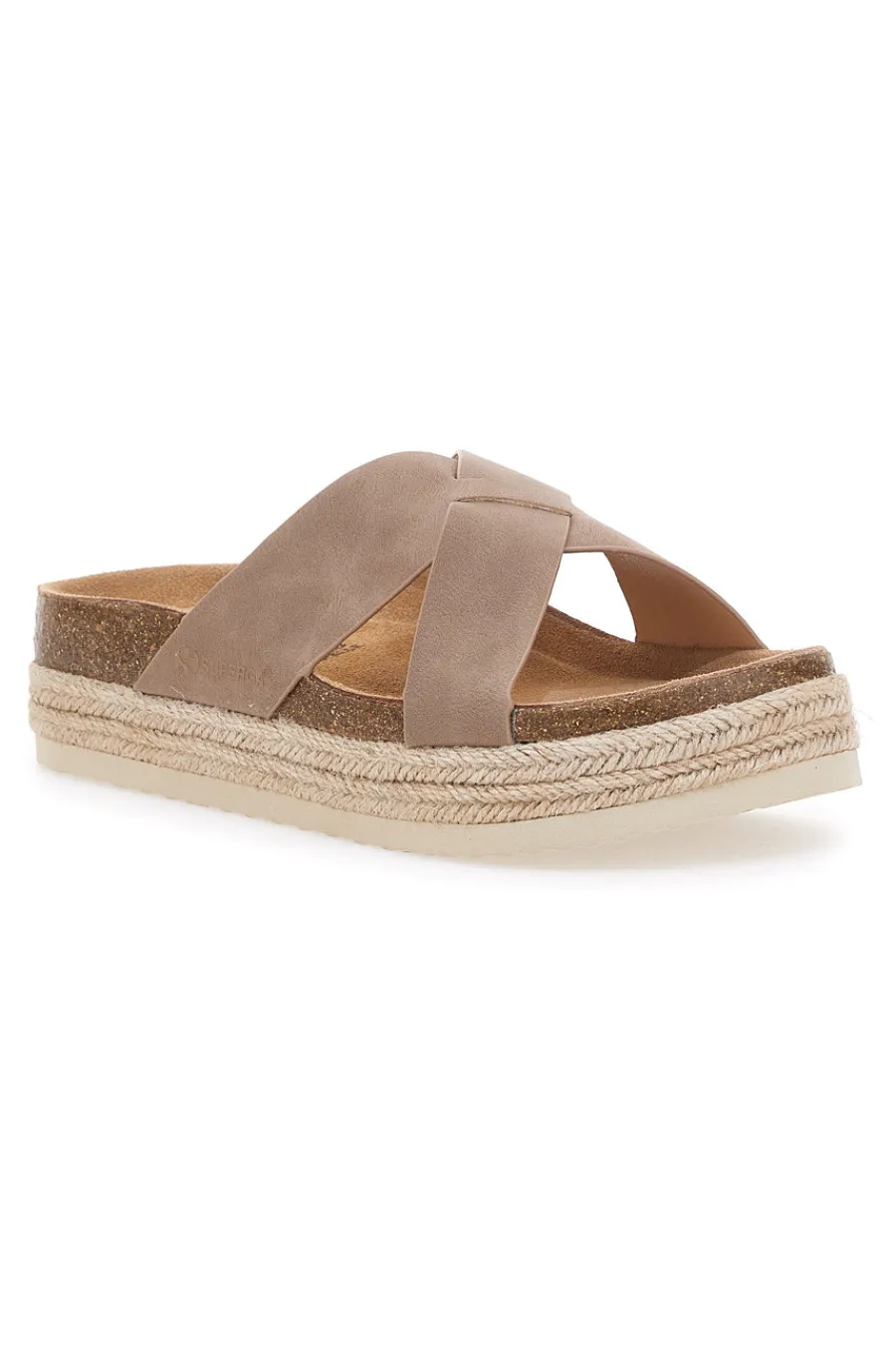 Hausschuhe mit gekreuzten Riemen und Ledersohle S11Y281-SUPERGA Hot