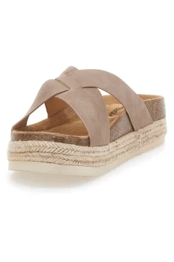 Hausschuhe mit gekreuzten Riemen und Ledersohle S11Y281-SUPERGA Hot