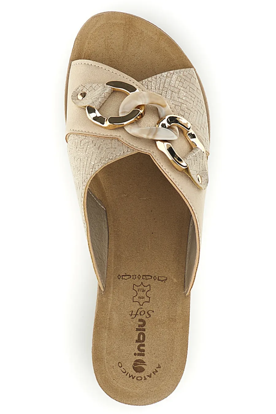 Beige Hausschuhe mit Keil und anatomischem Fußbett 16 GO-INBLU Hot
