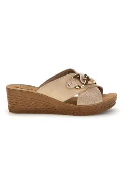 Beige Hausschuhe mit Keil und anatomischem Fußbett 16 GO-INBLU Hot