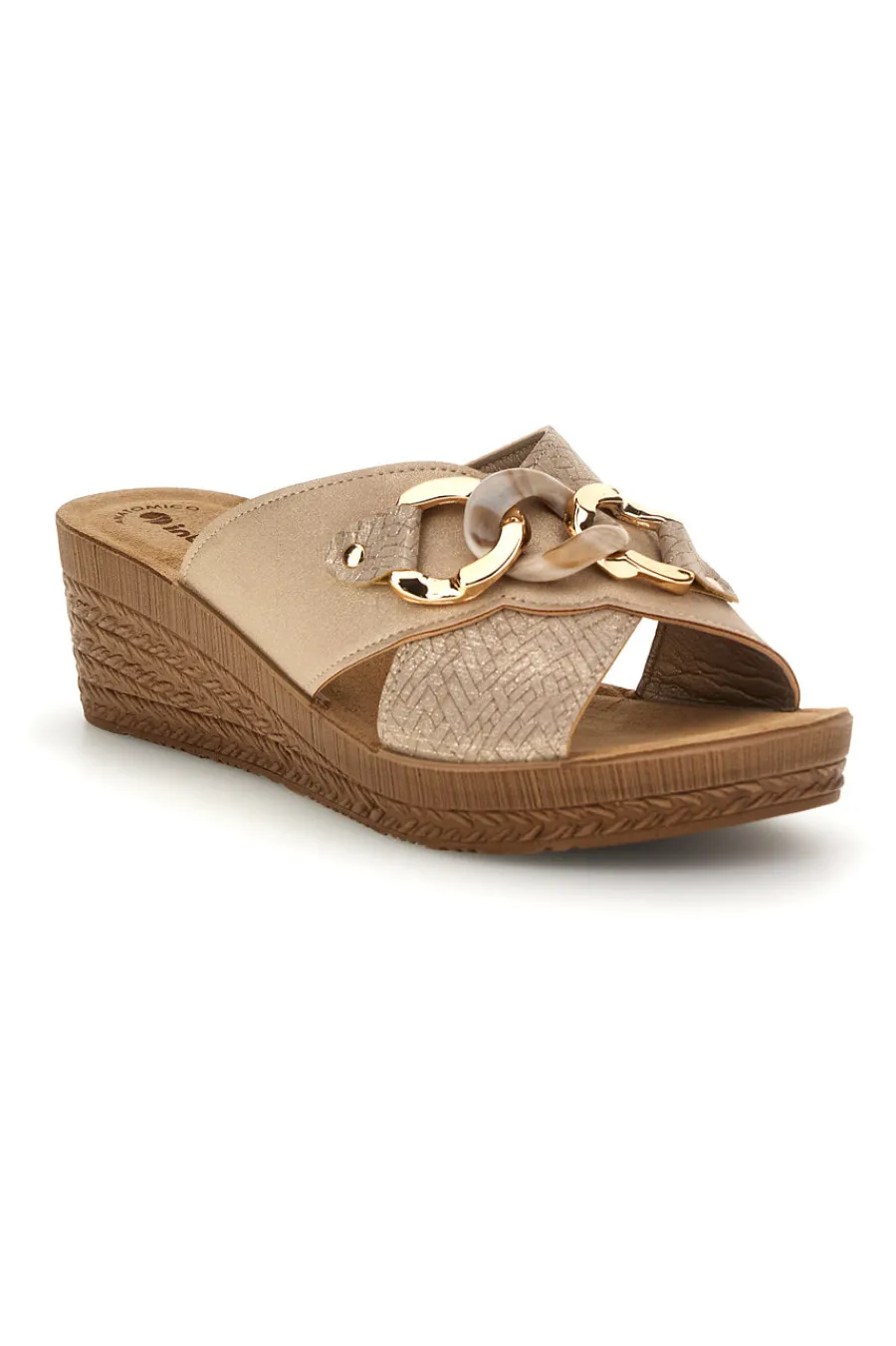 Beige Hausschuhe mit Keil und anatomischem Fußbett 16 GO-INBLU Hot